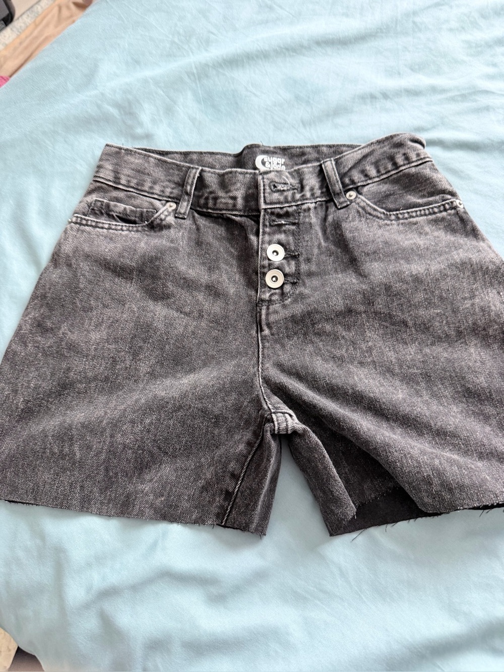 High-Rise Black Denim Womenβs Shorts